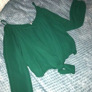 Green Open Front Top